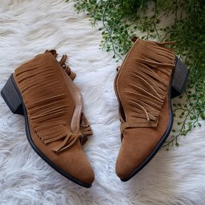 Maurices Brand Gail Slip On Fringed Ankle Booties